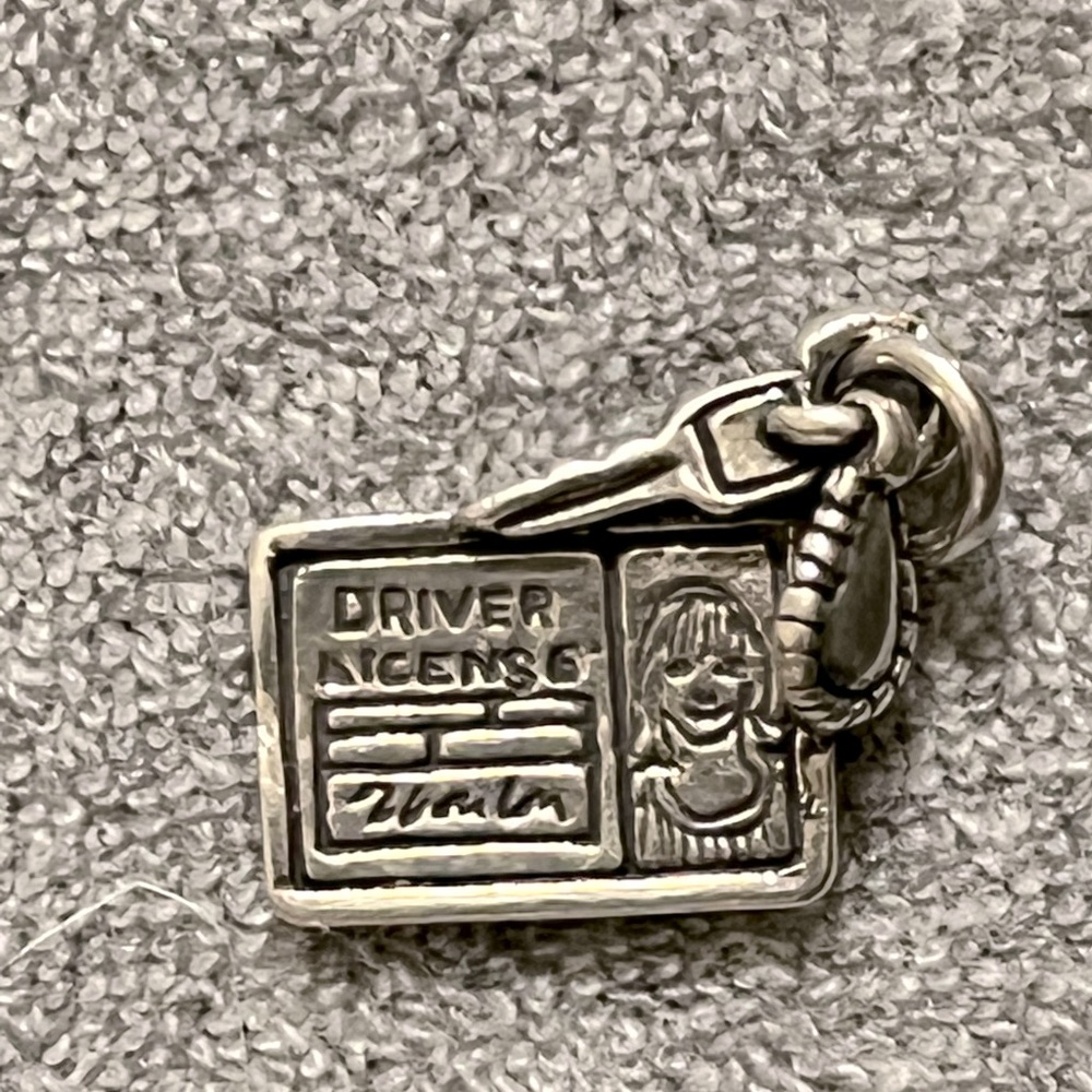 Solid Sterling Silver Drivers License Charm - image 1